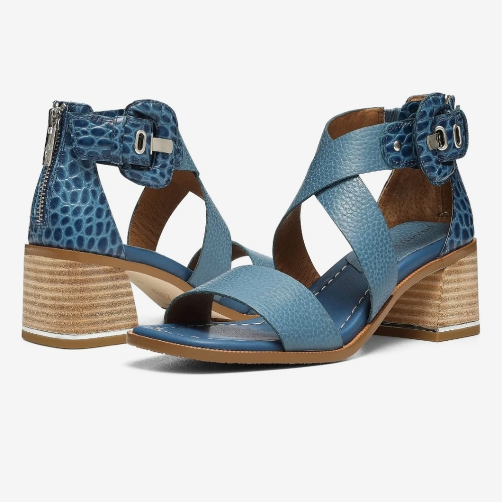 NWOT Donald Pliner Helen Blue Leather Sandals Size 8.5